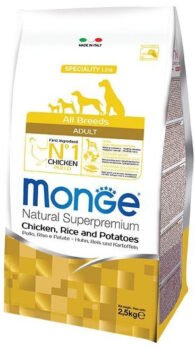 spec. line monoprotein adult sausas pašaras visų veislių suaugusiems šunims su vištiena, ryžiais, bulvėmis 2,5kg