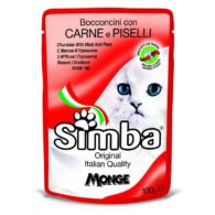 Simba konservuotas pašaras katėms su mėsa ir žirneliais 100g