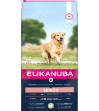 Eukanuba Senior L/XL visavertis pašaras senyviems didelių veislių šunims su ėriena ir ryžiais 12kg