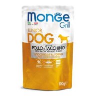 Monge Grill konservuotas pašaras jauniems šunims su vištiena ir kalakutiena 100g