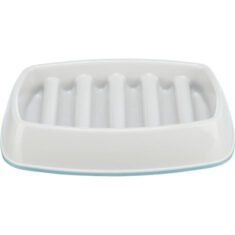 TRIXIE Lėto ėdimo dubenėlis, plast.-TPR, 0.25 l-21x14 cm, pilkas