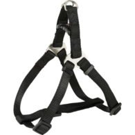 TRIXIE Premium One Touch petnešos, M 50-65cm/20mm, juodos
