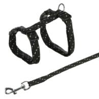 TRIXIE Kačiukų petnešos su pavadėliu, atspind., 27-45cm/10mm, 1.3m