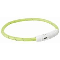 1.1_12701 TRIXIE LED antkaklis USB, TPU/nailonas, M-L 45cm/7 mm, žalias (pak.2)
