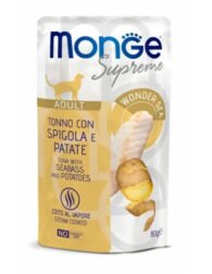 M06798 Monge SUPREME - Cat Wet Pouches Tuna with seabass and potatoes - Adult 80g (24)