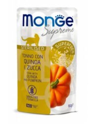 M07818 Monge SUPREME - Cat Wet Pouches Tuna with quinoa and pumpkin - Sterilised 80g (24)