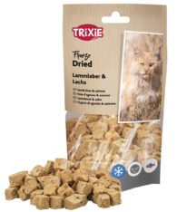 3.4_42804 TRIXIE Šaldytos-džiovintos ėriukų kepenys ir lašiša, 25 g (pak.6)