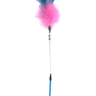 GIMCAT žaislas katėms lanksti lazdelė su plunksnomis ir varpeliais, 48cm