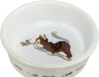 Trixie bļodiņa, kaķim ar pelīti, keramika, 0.2 l, ø 12 cm, balta