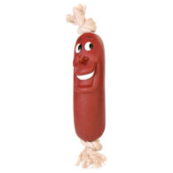 Trixie vinyl tug toy with rope, 11 cm