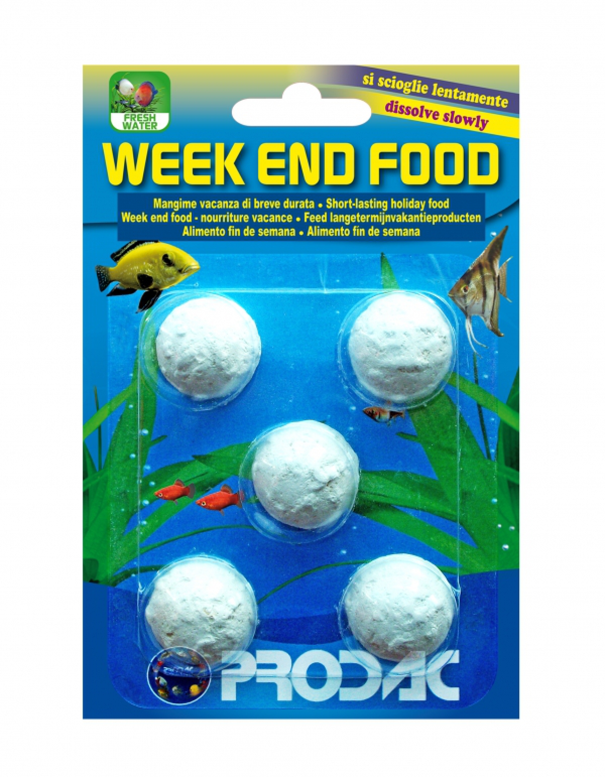 PRODAC Fish food for weekends, enough for 3 days, 5 tablets.
