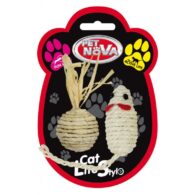 PET NOVA SISAL mouse and ball toys for cats 3pcs